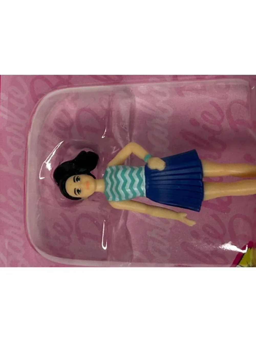 Barbie Mini Figure Blue Chevron Top Navy Skirt New